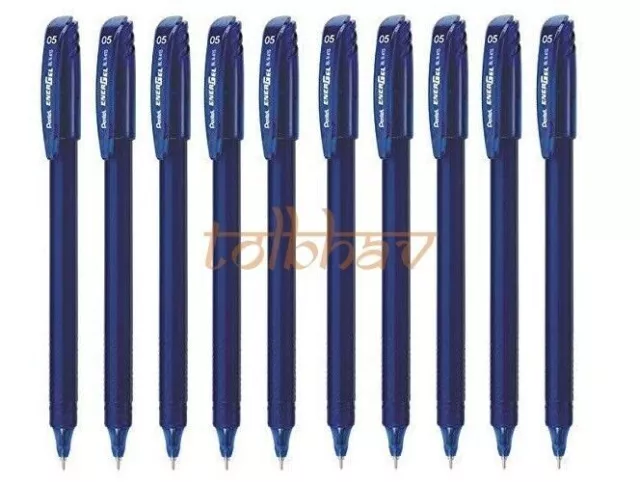 Pentel EnerGel BLN 415 Roller Gel Pen - Encre bleue Pointe 0,5 mm - Lot de 10