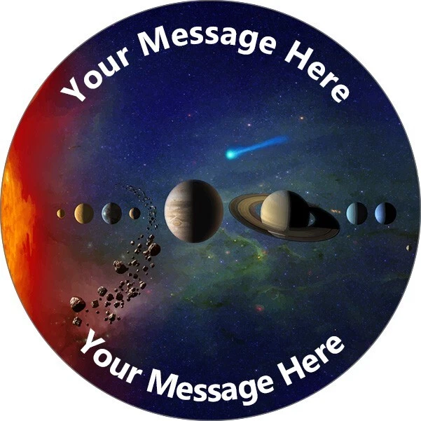 SPACE SOLAR SYSTEM Planets Personalised Cake Toppers Edible Icing Wafer ...