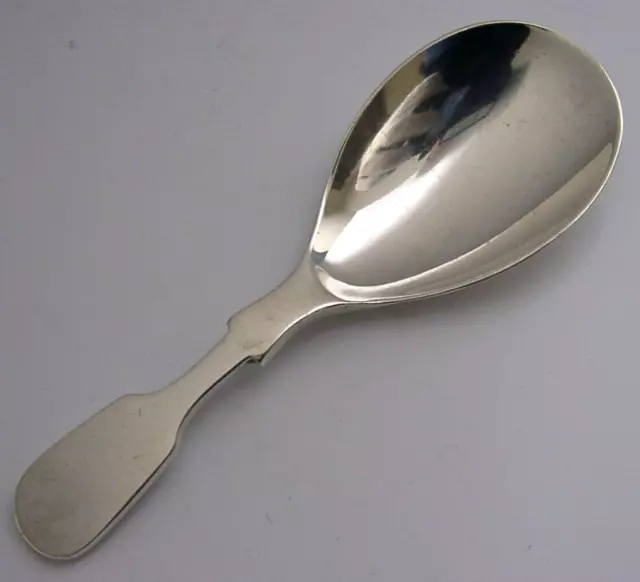 Mint English Solid Sterling Silver Fiddle Pattern Caddy Spoon 1984