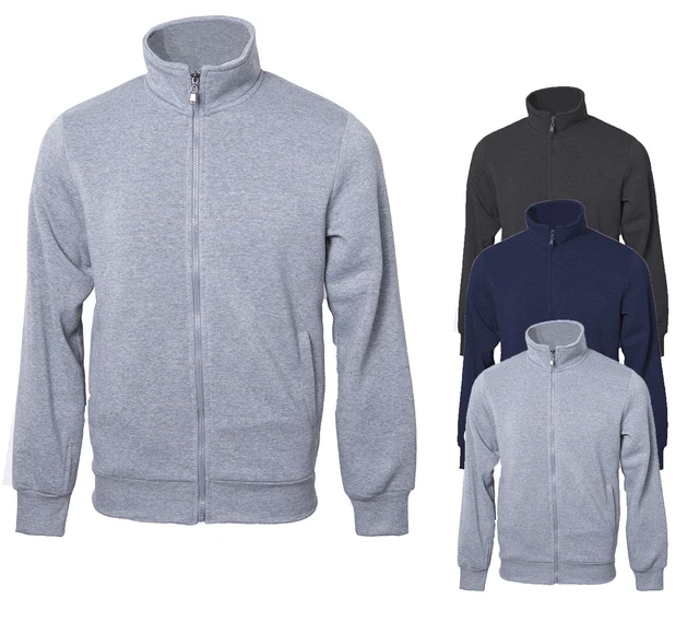 Felpa Uomo da Lavoro con Zip in Pile Maglia Invernale Leggera Sport Grigia Nera