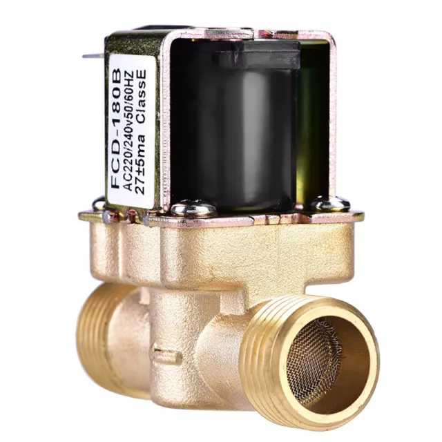 Brass Electric Solenoid Valve DC12V AC220V G1/2'' G3/4'' Water Heater Valve