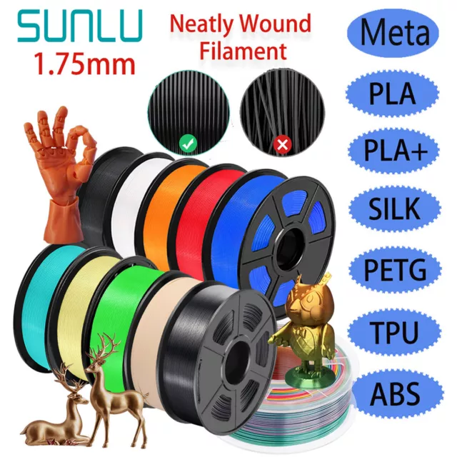 Sunlu Black PETG 3D Printer Filament 1.75mm PETG 1KG 100% Bubble Free  +/-0.02mm