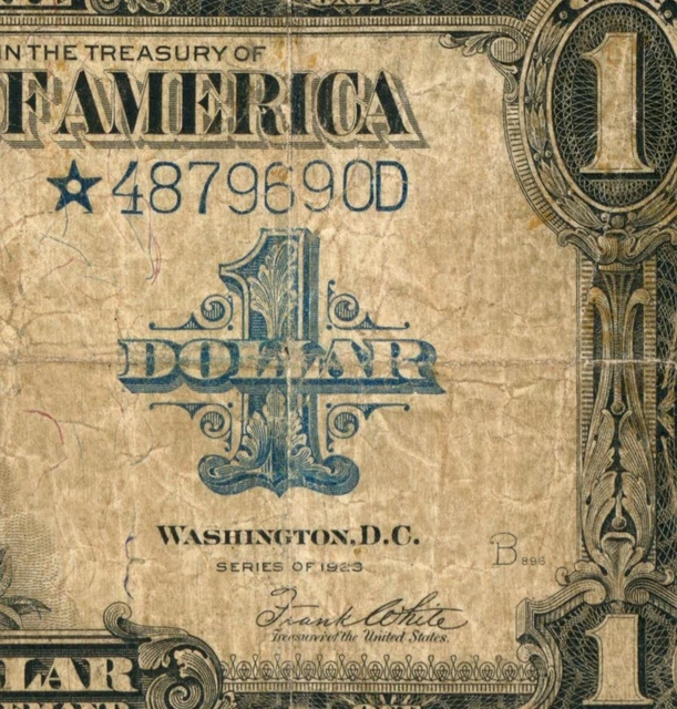 ** STAR ** $1 1923 Silver Certificate ** DAILY CURRENCY AUCTIONS ((TEARING))