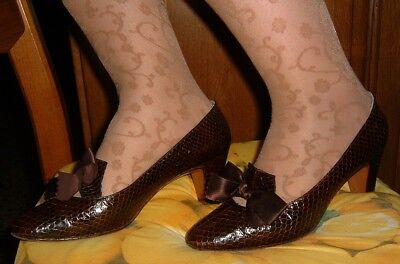 Scarpe vintage in pelle di pitone taglia 37 Scarpe Calzature donna Scarpe scollate e décolleté mai indossato anni 80 6,5 