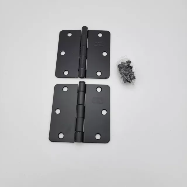 (2) Cal-Royal 3-1/2 in. Full Mortise Plain Bearing Hinge | Flat Black | RH61 US1