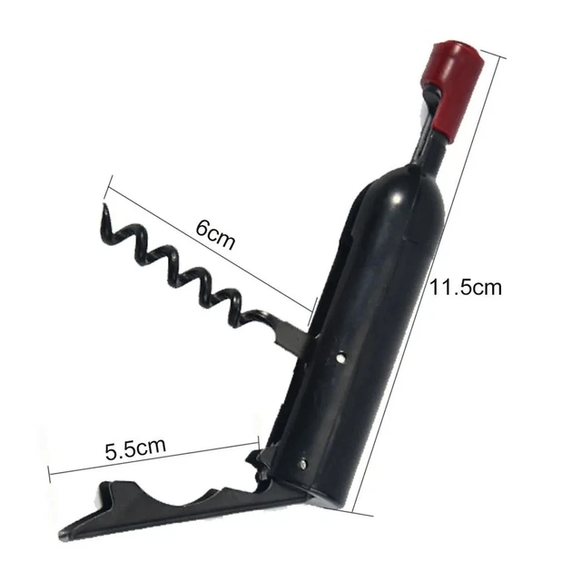 Abridor de vino negro multifuncional diseño imán portátil acero inoxidable vino QT