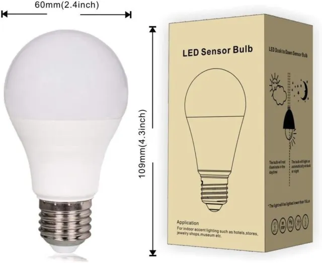 BAOMING Dusk to Dawn Sensor LED Light Bulbs 7W 630 Lumen Warm White 2700k