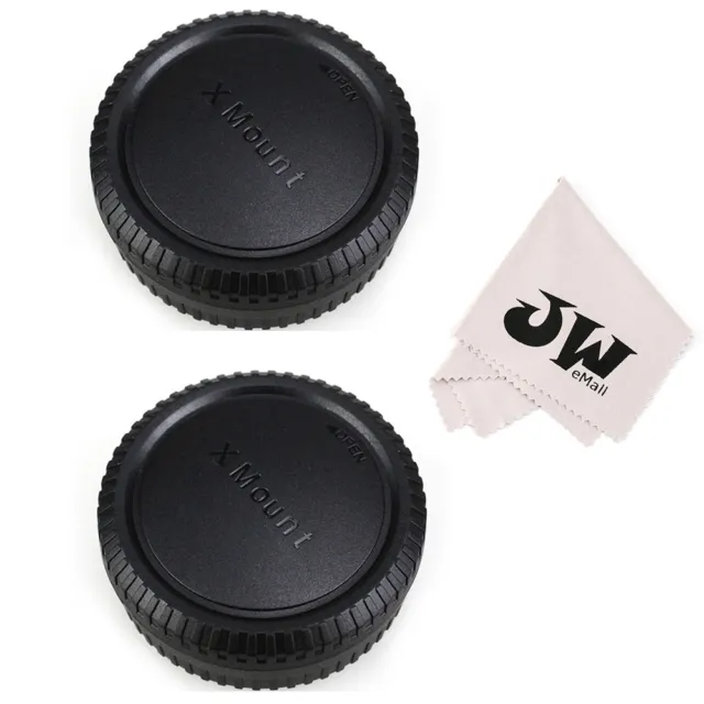 JJC (2Pack) Body Cap + Rear Lens Cap for Fujifilm X Mount Lenses+Cameras