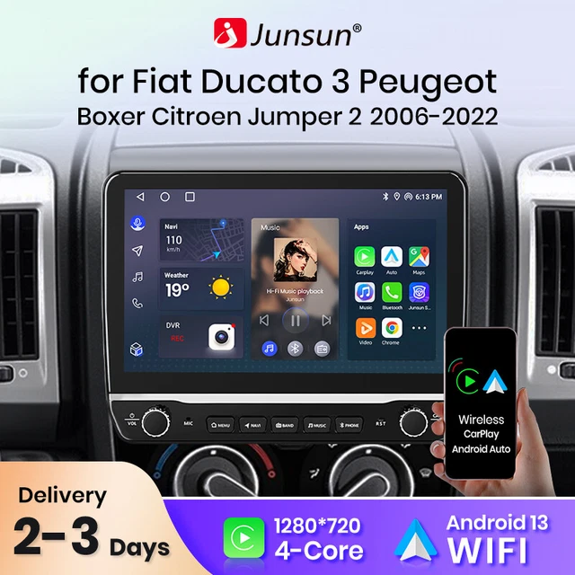 DAB+ AUTORADIO FÜR Fiat Ducato Peugeot Boxer Citroen Android 13 Carplay Kamera EUR 164,99