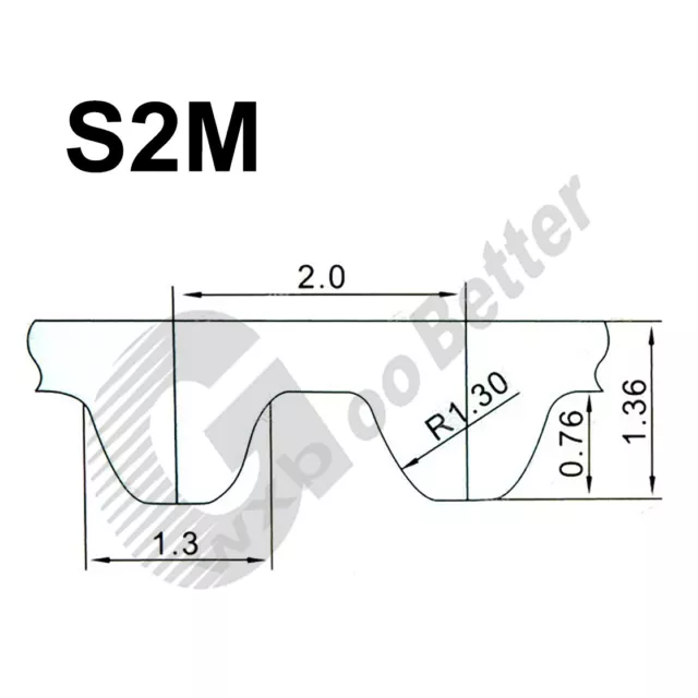 S2M Belt Width=10mm Closed Loop Synchronous Timing Belt Perimeter=302mm~1004mm 2