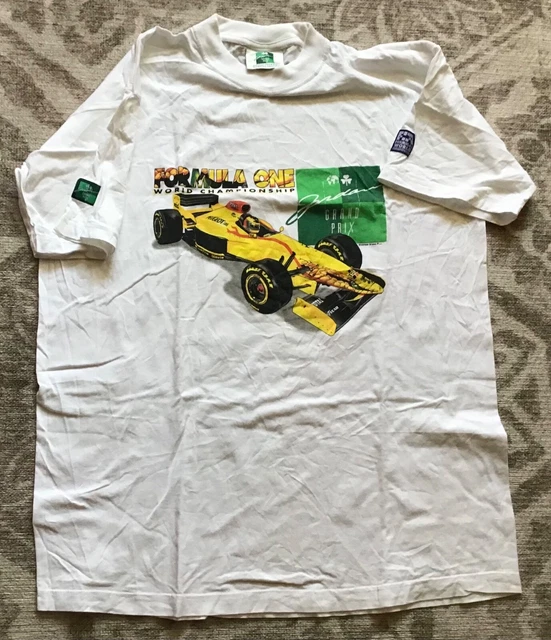 T-shirt Jordan Peugeot Formula 1, grande, anni '90, indossata, posta gratuita Regno Unito
