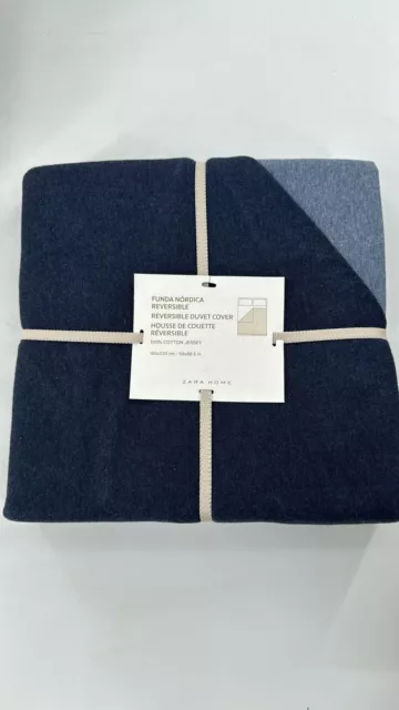 Zara Home Wendebettwäsche 150 x 220 cm Blau 100 % Baumwolle