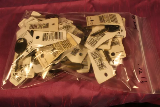 Lot of 37 AXXESS + BLACK Cassette #9R KEY BLANKS. Nickel plated Brass.