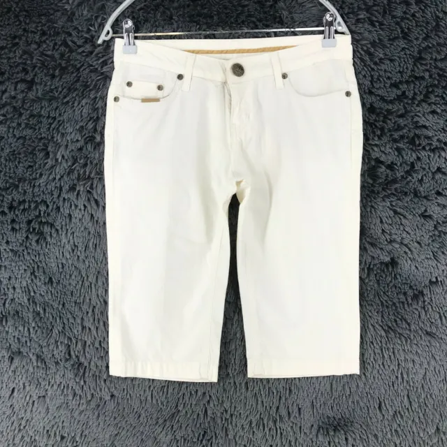Seven7 Femme Blanc Jean Coupe Standard Short Taille W28