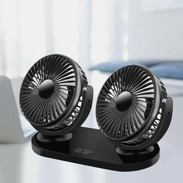 ventilateur de voiture à double tête usb tout autour portable de camion de 3