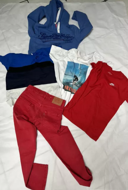 Lot Garcon 10. Ans Jean Levis 511 Slim Rouge Sweater Superdry Top Nike