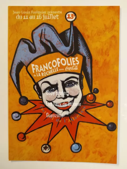 FRANCOFOLIES LA ROCHELLE illustration MAURICE MARECHAL BOUFFON  carte postale