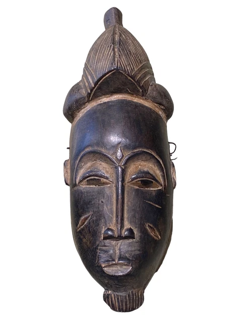 #5462 Superb  Baule African Mask I .Coast 15" h