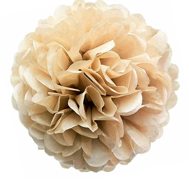 Champagner Stoff Papier Bommel Bommel Blumen Geburtstag Hochzeit Weihnachtsfeier