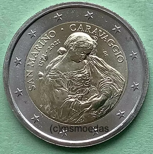 San Marino 2 Euro 2021 Caravaggio Gedenkmünze Euromünze commemorative coin