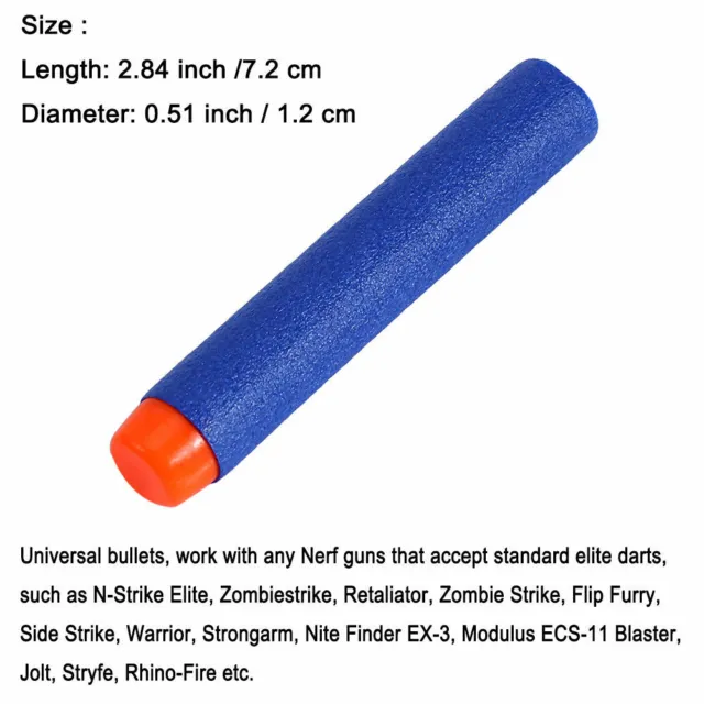 Round Head Bullets For NERF EVA N-Strike Elite Refill Toy Gun Darts Blaster 3