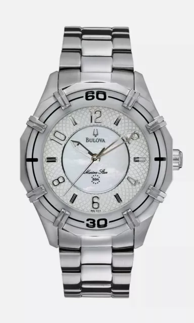 BULOVA 96L145 Marine Star 36mm All Stainless Steel Women's midsize Watch .