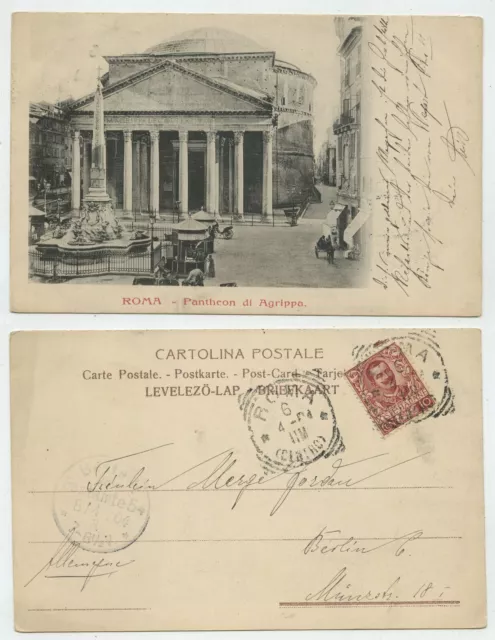 85517 - Roma - Pantheon di Agrippa - Ansichtskarte, gelaufen 6.4.1904