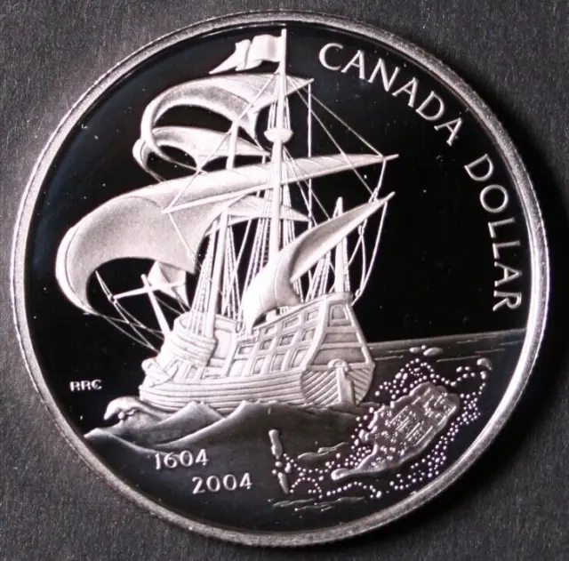 2004 Canada Silver Dollar 400Th Anniversary First French Settlement--Proof