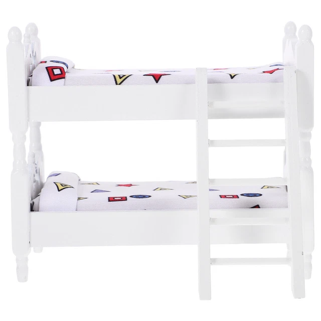 MINI FURNITURE MODELS Dollhouse Accessories Miniature Bunk Bed Child £