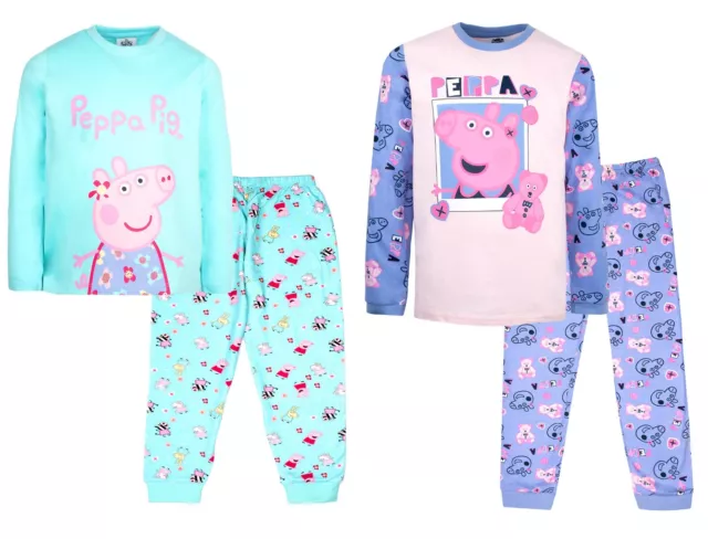 Set pigiami ufficiale Peppa Pig | età 2-8 | pigiami maniche lunghe | 100% cotone | regalo