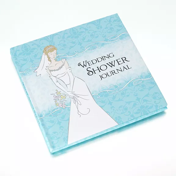 Blue Hardcover Memory Keepsake Wedding Shower Journal Book
