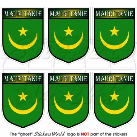 MAURETANIEN Republik Schild AFRIKA Handy Vinyl Mini-Sticker, Aufkleber 40mm x6