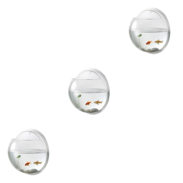Acrylic Wall Mounted Creative Transparent Hanging Fish Tank Home Decor Ornament