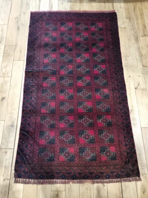 Vintage Old Hand made Hand Knotted AFGHAN Belouch Rug 140cm X 81cm