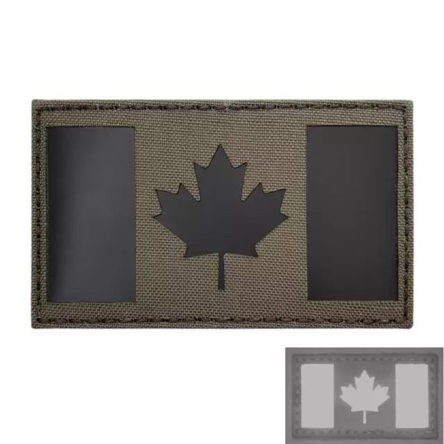 big canada flag 3x5 infrared IR ranger green morale laser touch fastener patch