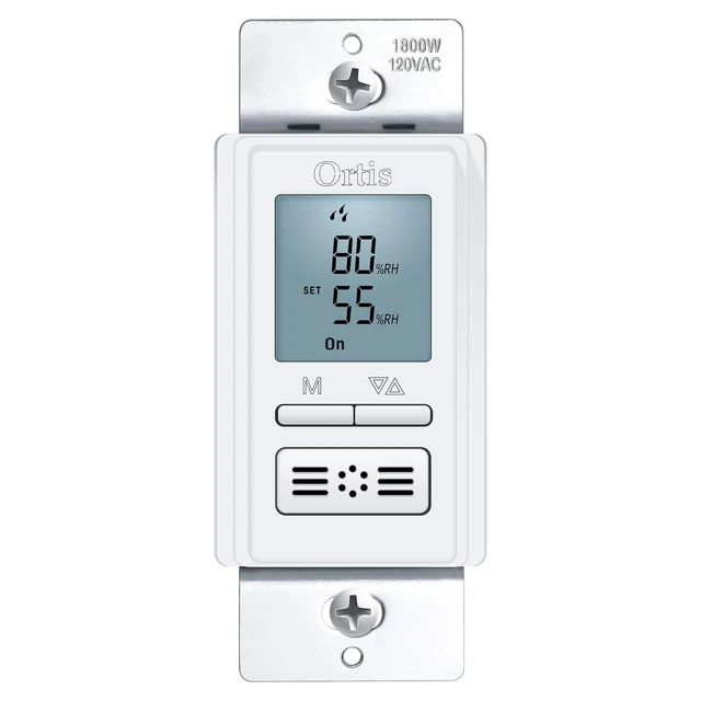 [New Generation] Humidity Sensor Switch, Ortis in-Wall Bathroom Fan Automated
