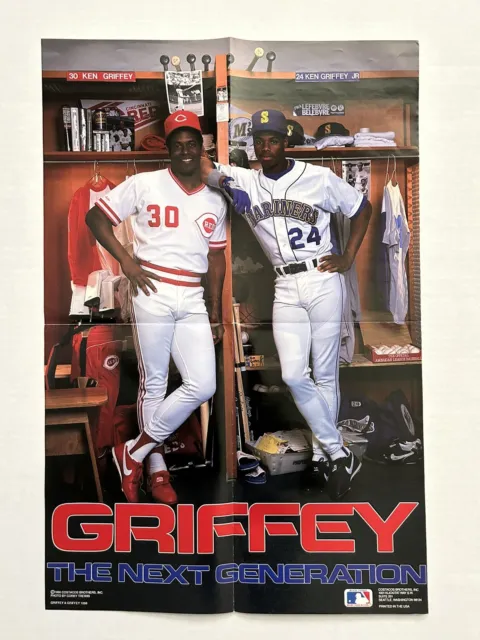 Ken Griffey Jr & Sr - The Next Generation 1989 Vintage Costacos Bros Poster Hof