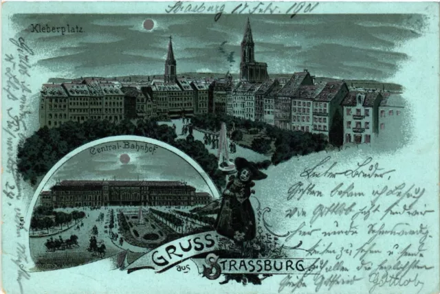 CPA AK STRASBOURG - STRASSBURG - Gare - Central-Bahnhof - Kleberplatz (387137)