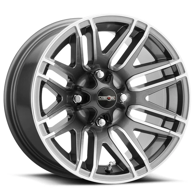 Vision UTV 112 Assault 14x7 4x110 +2.5mm Gunmetal Wheel Rim 14" Inch