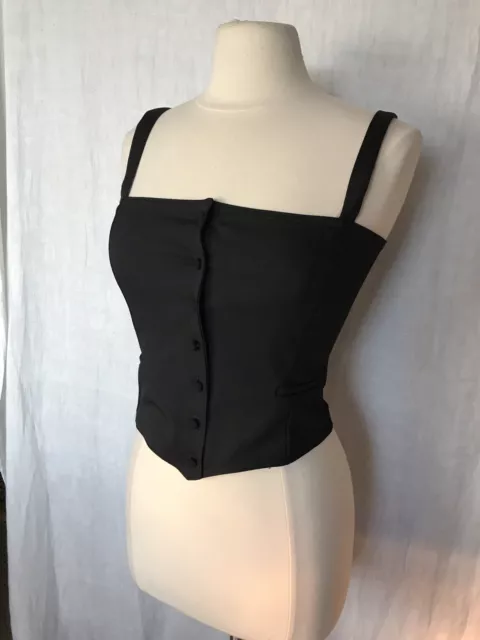 EUC Stone Cold Fox Black Mei Corset Top Size 2 Made In USA