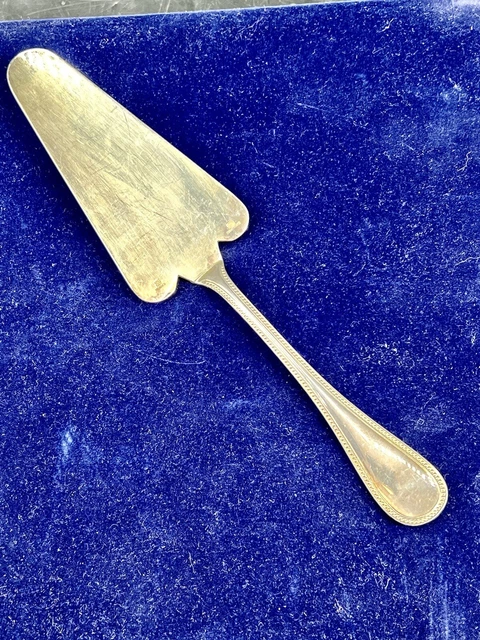 Pelle Tarte Gâteau Perles 26 Cm Christofle Bel État Métal Argenté