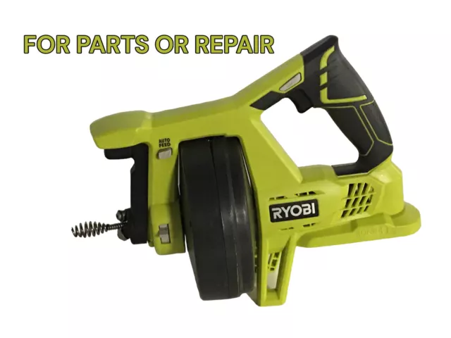 AS-IS RYOBI ONE+ 18V 25' Drain Auger P4001 FOR PARTS/REPAIR