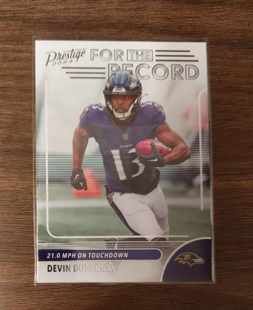 Devin Duvernay Ravens 2023 Panini Prestige Football NFL For the Record Insert