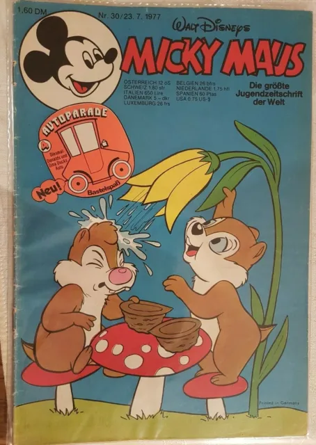 Micky Maus/Jahrgang 1977 / Heft Nr. 30 in Comic Hülle verschweißt !
