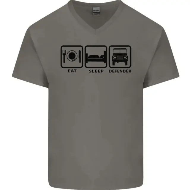 T-shirt da uomo scollo a V cotone Eat Sleep 4X4 Off Road