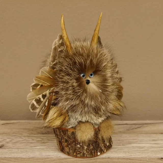 Pequeño Wolpertinger Preparado Taxidermy Con Azul Claro Ojos Y Ala #86.2.95 2