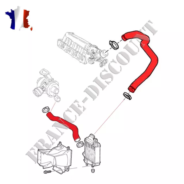 2 durites d'alimentation Turbo prévu pour Alfa 147 156 1.9 JTD JTDM Intercooler 3