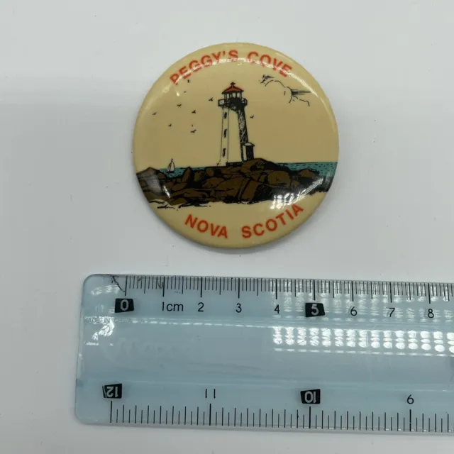 Vintage Peggy’s Cove Nova Scotia Button Pinback Pin Lighthouse Peggys Travel