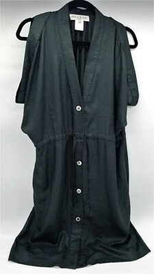 PAUL & JOE - Button Up Dolman Sleeve Dress, Charcoal Gray - Size: EU 40, US 10