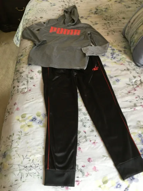 Puma  boys sweatpants and hooded top activewear 10 12